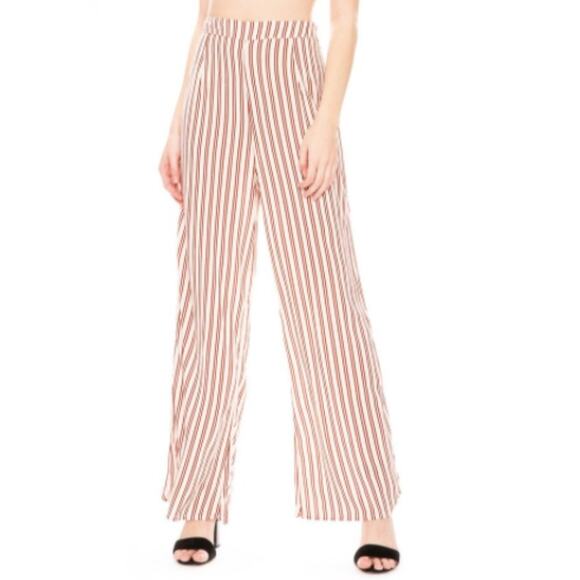 Amuse Society Avenida Wide Leg Striped Pants - Picture 1 of 5